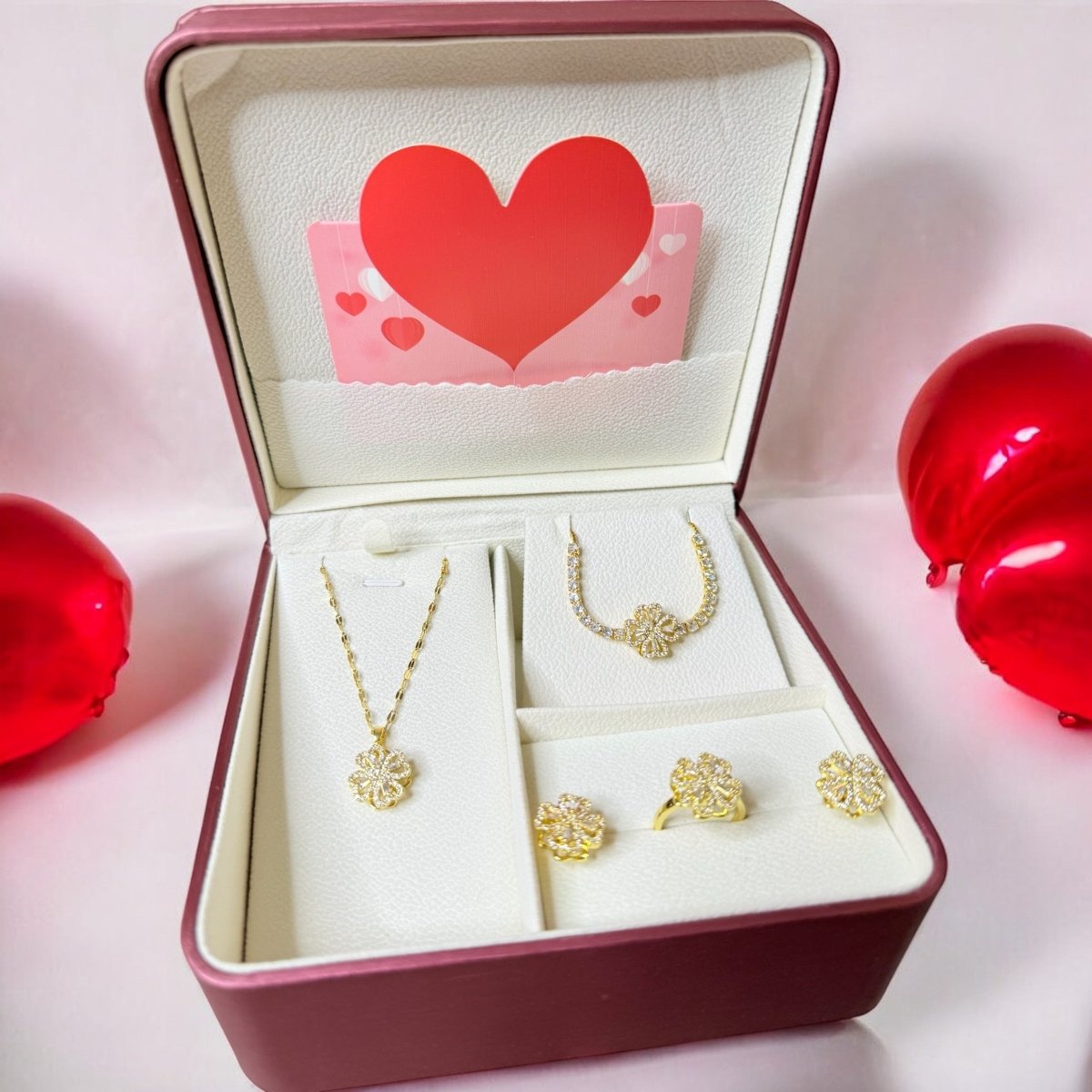 Carry me LUCKY™ Anillo ajustable antiestrés giratorio de trébol de 4 hojas