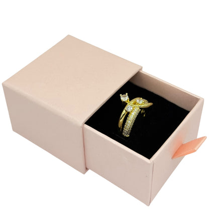 Carry me Estrella Fugaz™ Exclusivo anillo de 3 estrellas en doble capa, bañado en oro y ajustable