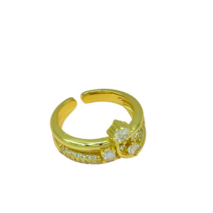 Carry me Estrella Fugaz™ Exclusivo anillo de 3 estrellas en doble capa, bañado en oro y ajustable