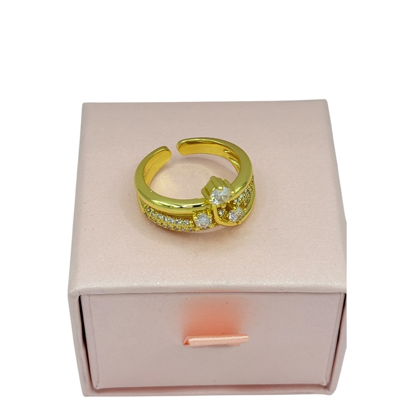 Carry me Estrella Fugaz™ Exclusivo anillo de 3 estrellas en doble capa, bañado en oro y ajustable