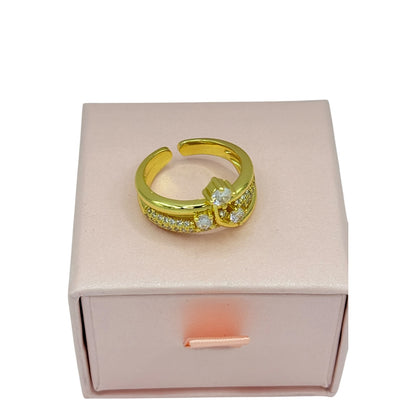 Carry me Estrella Fugaz™ Exclusivo anillo de 3 estrellas en doble capa, bañado en oro y ajustable