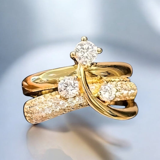 Carry me Estrella Fugaz™ Exclusivo anillo de 3 estrellas en doble capa, bañado en oro y ajustable