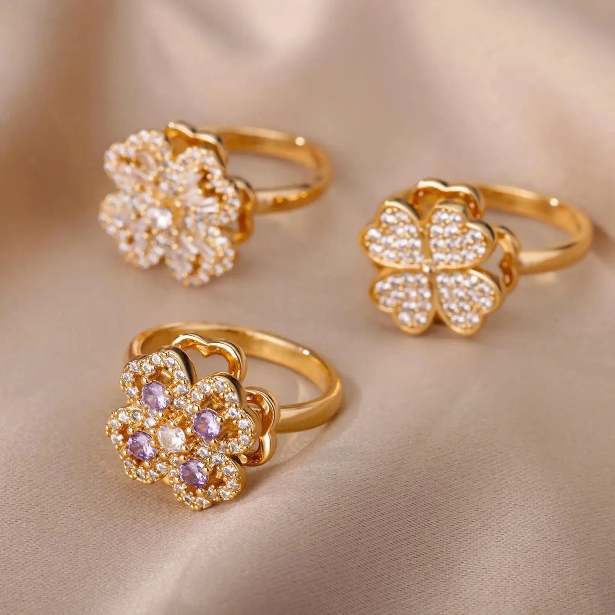 Carry me LUCKY™ Anillo antiestrés giratorio de trébol de 4 hojas - Podios