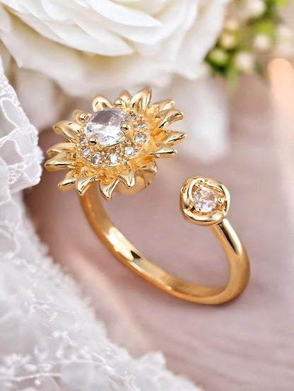 Girasol Heart Duo™ Anillo y Collar antiestrés de girasol giratorio - Podios