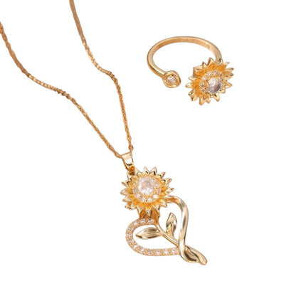 Girasoles Duo™ Anillo y Collar antiestrés de girasol giratorio en tres variedades - Podios